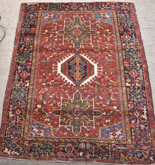old persian karaja rug - CATEGORY: ANTIQUE RUGS - DATED 1910