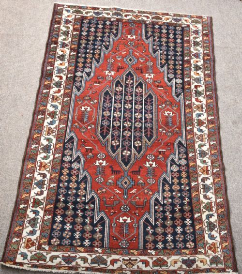 old persian mazlaghan rug - CATEGORY: ANTIQUE RUGS - DATED 1920