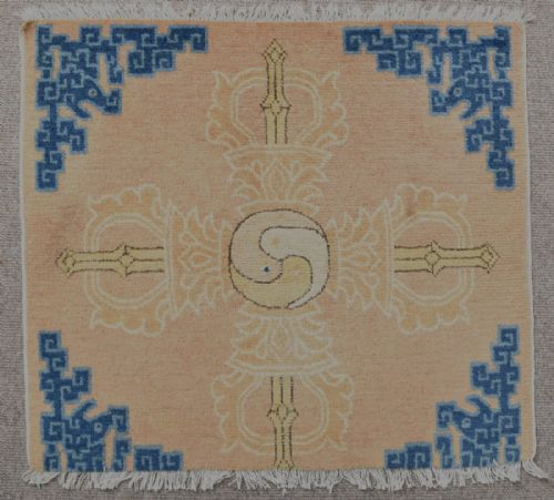 antique chinese ningxia seating mat - CATEGORY: ANTIQUE RUGS - DATED 1850