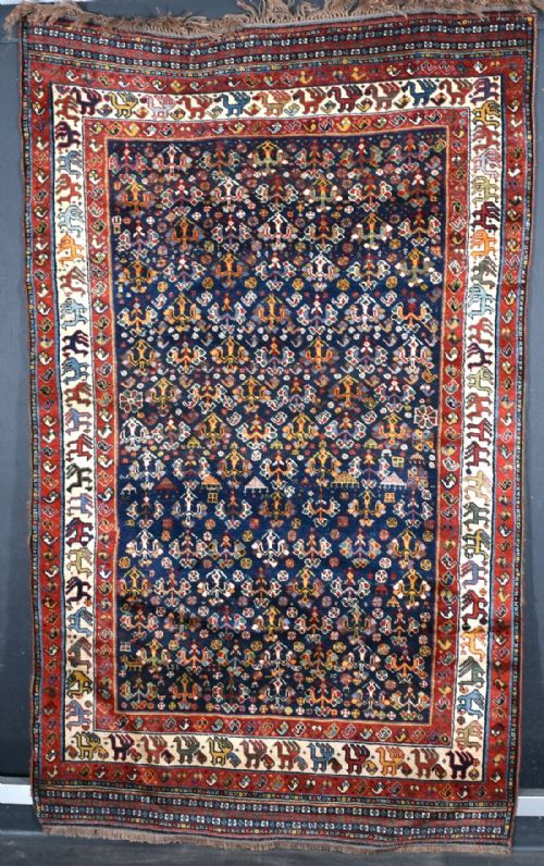antique persian qasgai tribal rug - CATEGORY: ANTIQUE RUGS - DATED 19TH CENTURY