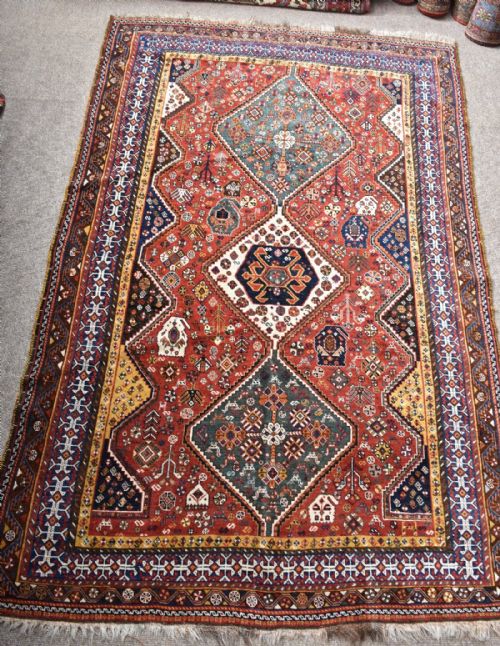 old qasgai carpet - CATEGORY: ANTIQUE RUGS - DATED 1900