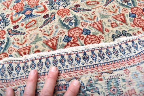 OLD PERSIAN QUM RUG - ADDITIONAL PHOTO 4