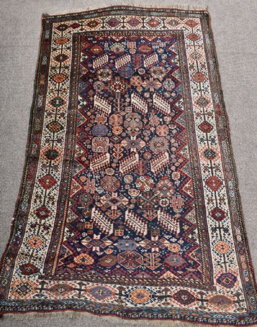 antique persian shekarlu qasgai tribal rug - CATEGORY: ANTIQUE RUGS - DATED 1880