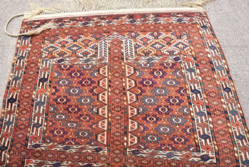 ANTIQUE YOMUD ENSI RUG - ADDITIONAL PHOTO 1