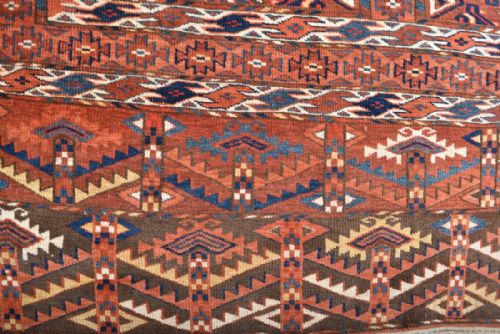 ANTIQUE YOMUD ENSI RUG - ADDITIONAL PHOTO 2