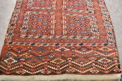 ANTIQUE YOMUD ENSI RUG - ADDITIONAL PHOTO 3