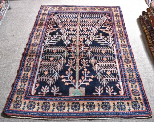 old persian hamadan tree design village rug - CATEGORY: ANTIQUE RUGS - DATED 1920