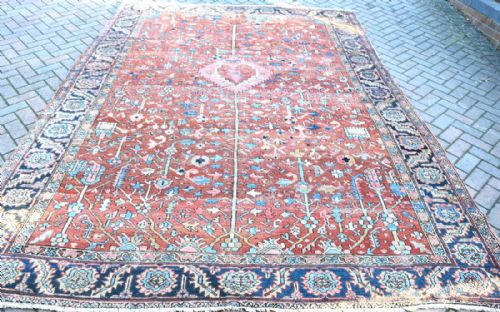 antique persian heriz carpet - CATEGORY: ANTIQUE RUGS - DATED 1900