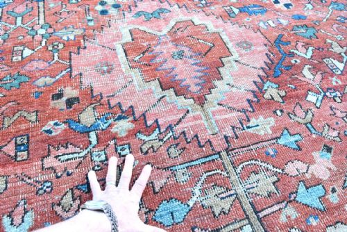 ANTIQUE PERSIAN HERIZ CARPET - ADDITIONAL PHOTO 3