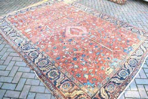 ANTIQUE PERSIAN HERIZ CARPET - ADDITIONAL PHOTO 4