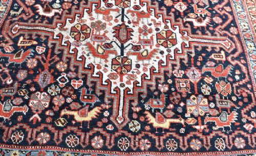 ANTIQUE PERSIAN KHAMSEH TRIBAL RUG - ADDITIONAL PHOTO 1