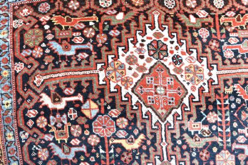 ANTIQUE PERSIAN KHAMSEH TRIBAL RUG - ADDITIONAL PHOTO 4
