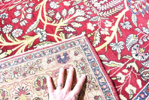 ANTIQUE PERSIAN LAVAR KIRMAN RUG - ADDITIONAL PHOTO 3
