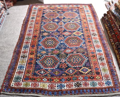 antique persian sinjabi kurdish tribal rug - CATEGORY: ANTIQUE RUGS - DATED 1880