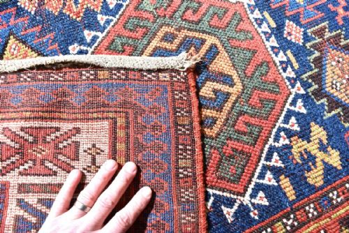 ANTIQUE PERSIAN SINJABI KURDISH TRIBAL RUG - ADDITIONAL PHOTO 5