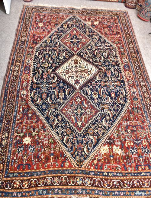 antique persian qasgai rug - CATEGORY: ANTIQUE RUGS - DATED 1910