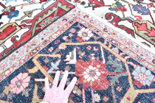 ANTIQUE PERSIAN SERAPIHERIZ CARPET - ADDITIONAL PHOTO 4