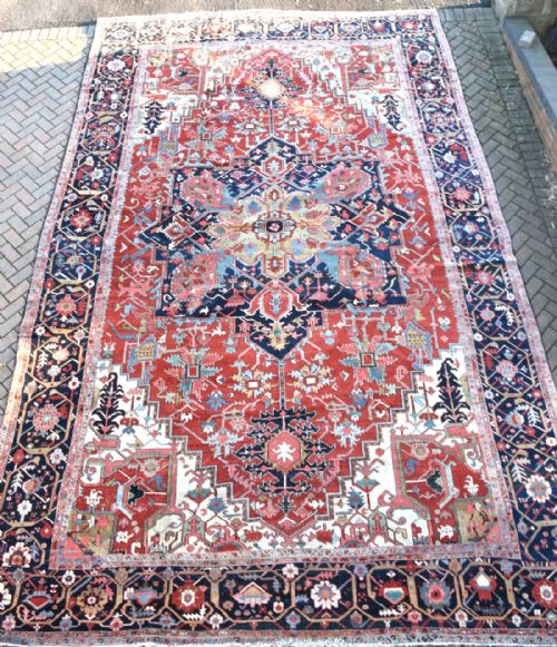 ANTIQUE PERSIAN SERAPIHERIZ CARPET - ADDITIONAL PHOTO 6