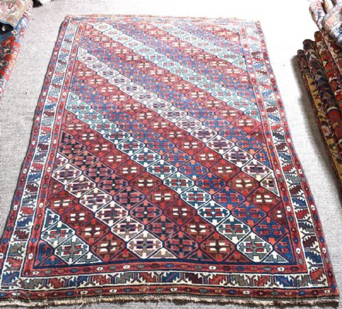 antique persian veramin village rug - CATEGORY: ANTIQUE RUGS - DATED 1900