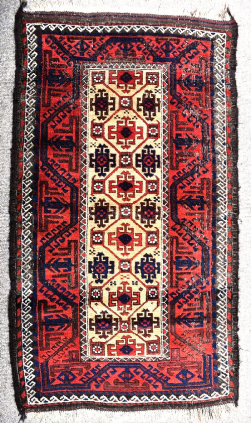antique baluch rug - CATEGORY: ANTIQUE RUGS - DATED 1900