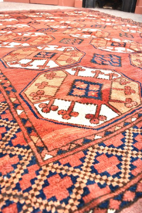 ANTIQUE ERSARI TURKMAN CARPET - ADDITIONAL PHOTO 3