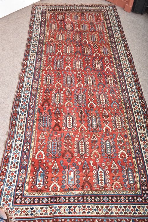 antique caucasian shirvan kelleh - CATEGORY: ANTIQUE RUGS - DATED 1890