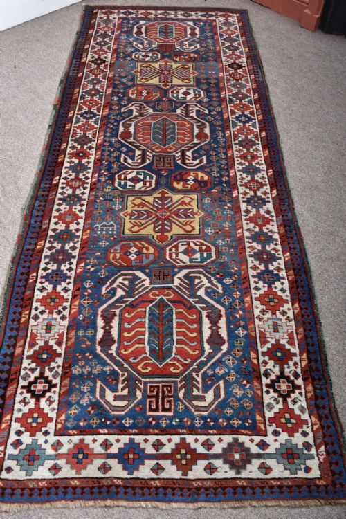 antique caucasian talish long rug - CATEGORY: ANTIQUE RUGS - DATED 1870