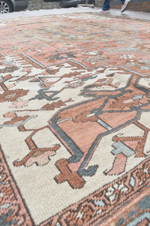 ANTIQUE PERSIAN HERIZSERAPI CARPET - ADDITIONAL PHOTO 4