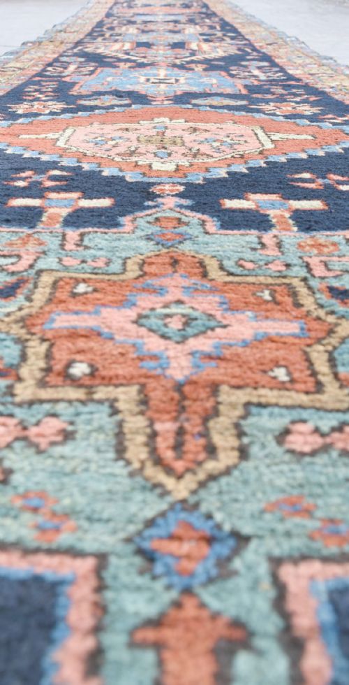 ANTIQUE PERSIAN HERIZ CARPETRUNNER - ADDITIONAL PHOTO 4
