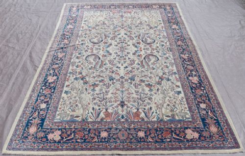 antique persian dabir kashan carpet - CATEGORY: ANTIQUE RUGS - DATED 1900