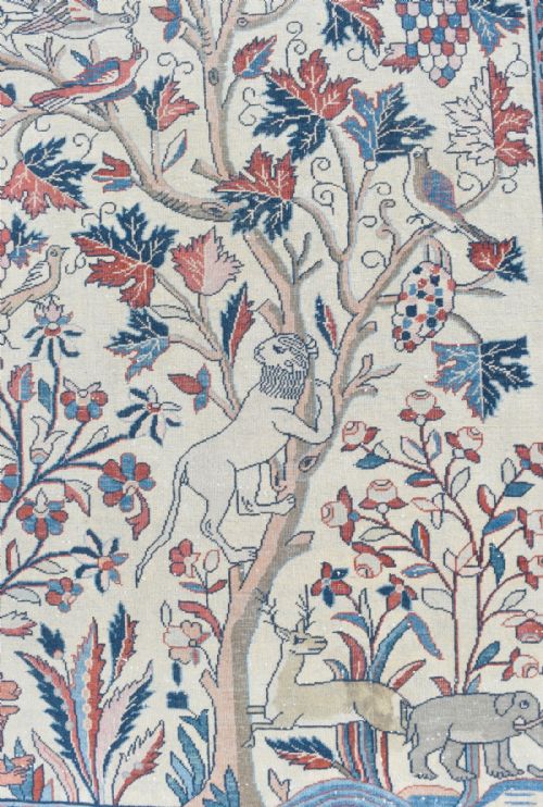 ANTIQUE PERSIAN DABIR KASHAN CARPET - ADDITIONAL PHOTO 2
