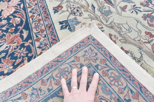 ANTIQUE PERSIAN DABIR KASHAN CARPET - ADDITIONAL PHOTO 3