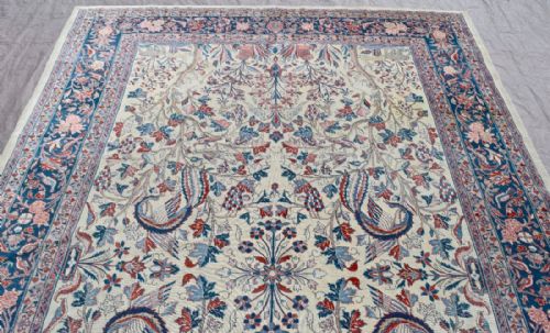 ANTIQUE PERSIAN DABIR KASHAN CARPET - ADDITIONAL PHOTO 4