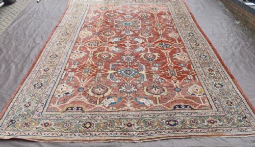 antique persian mahal roomsize carpet - CATEGORY: ANTIQUE RUGS - DATED 1900