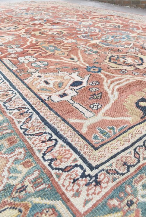 ANTIQUE PERSIAN MAHAL ROOMSIZE CARPET - ADDITIONAL PHOTO 5