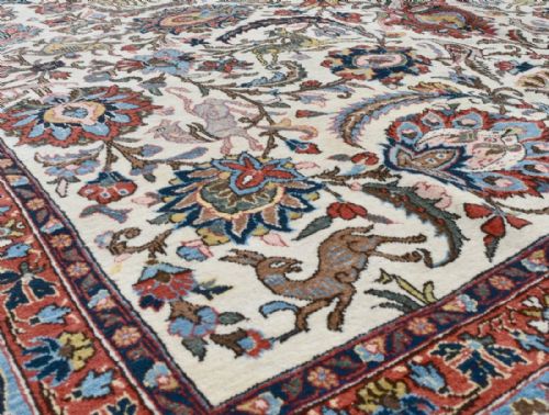 OLD PERSIAN QUM CARPET - ADDITIONAL PHOTO 1