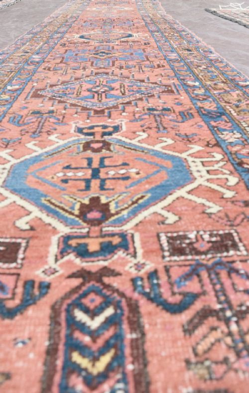 ANTIQUE PERSIAN HERIZ RUGRUNNER - ADDITIONAL PHOTO 4