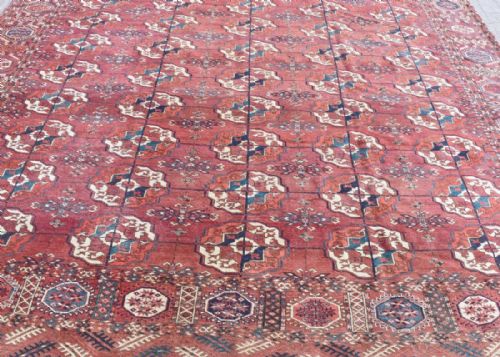 ANTIQUE TEKKE TURKMAN MAIN CARPET - ADDITIONAL PHOTO 1