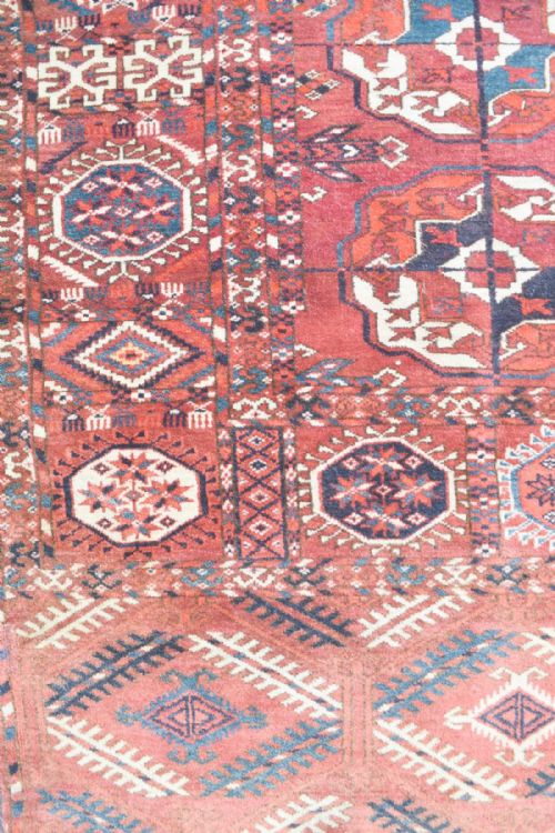 ANTIQUE TEKKE TURKMAN MAIN CARPET - ADDITIONAL PHOTO 3