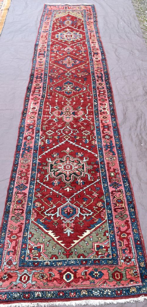 antique heriz runnerrug - CATEGORY: ANTIQUE RUGS - DATED 1900