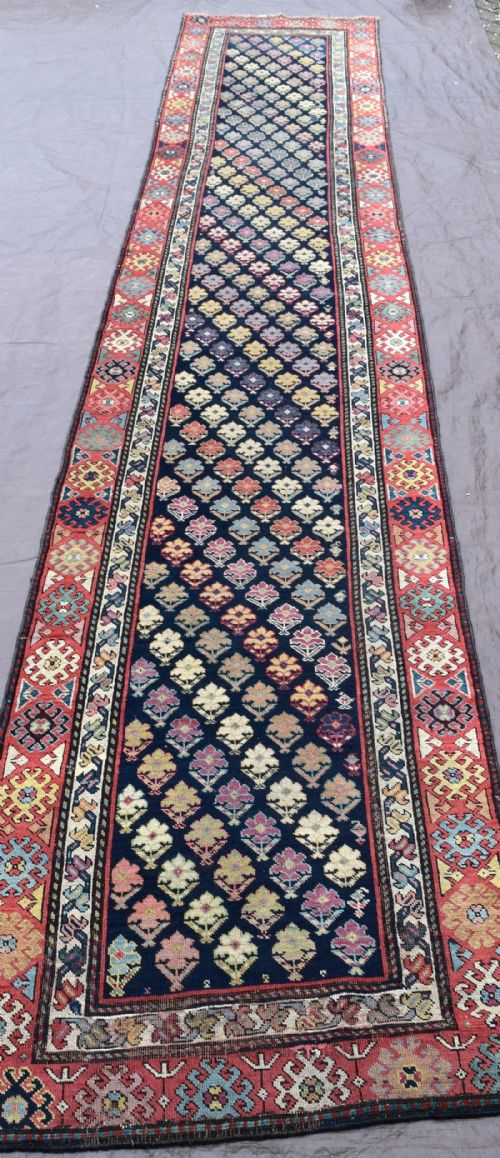 antique karabagh runnerrug - CATEGORY: ANTIQUE RUGS - DATED 1880