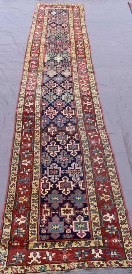 antique karabagh runnerrug - CATEGORY: ANTIQUE RUGS - DATED 1870