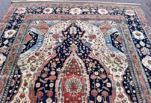 FINE ANTIQUE MOTESHEM KASHAN CARPET - ADDITIONAL PHOTO 2