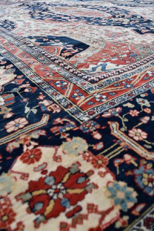 FINE ANTIQUE MOTESHEM KASHAN CARPET - ADDITIONAL PHOTO 4