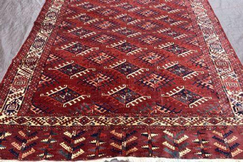 ANTIQUE YOMUD TURKMAN MAIN CARPET - ADDITIONAL PHOTO 2