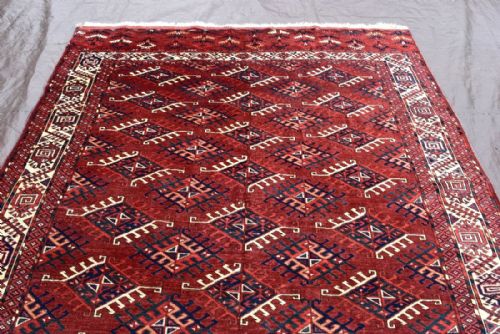 ANTIQUE YOMUD TURKMAN MAIN CARPET - ADDITIONAL PHOTO 3