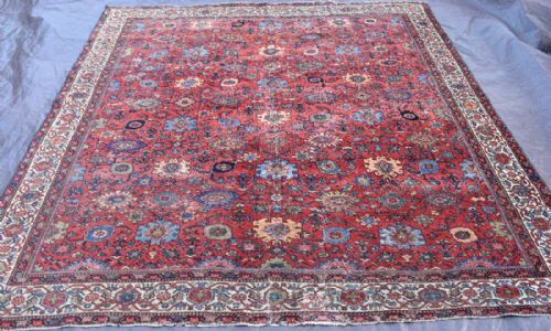 antique ferahan square carpet - CATEGORY: ANTIQUE RUGS - DATED 1870