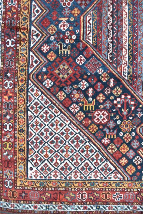 ANTIQUE KHAMSEH TRIBAL CARPET - ADDITIONAL PHOTO 4