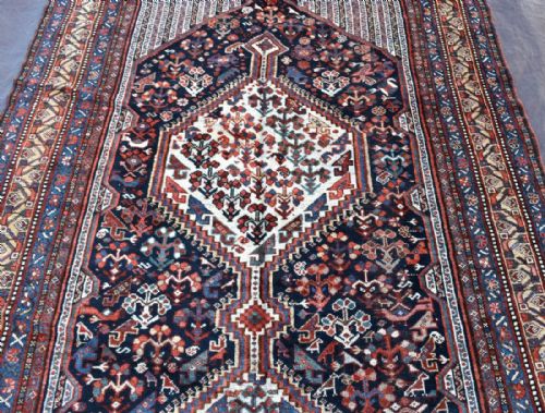 ANTIQUE KHAMSEH TRIBAL CARPET - ADDITIONAL PHOTO 4
