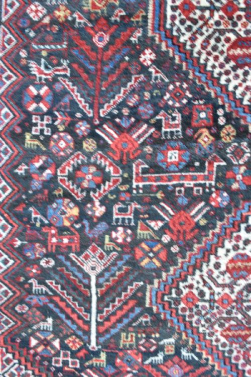 ANTIQUE KHAMSEH TRIBAL CARPET - ADDITIONAL PHOTO 2